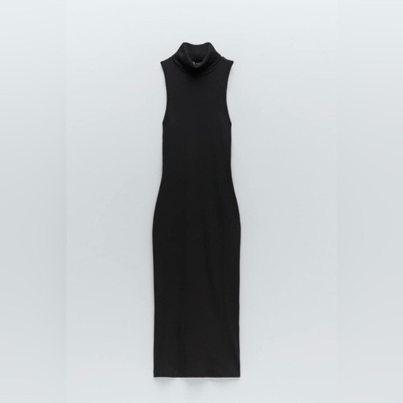 NWOT Zara black turtleneck sleeveless dress - Picture 3 of 9